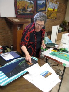 Gail Hunt making confetti