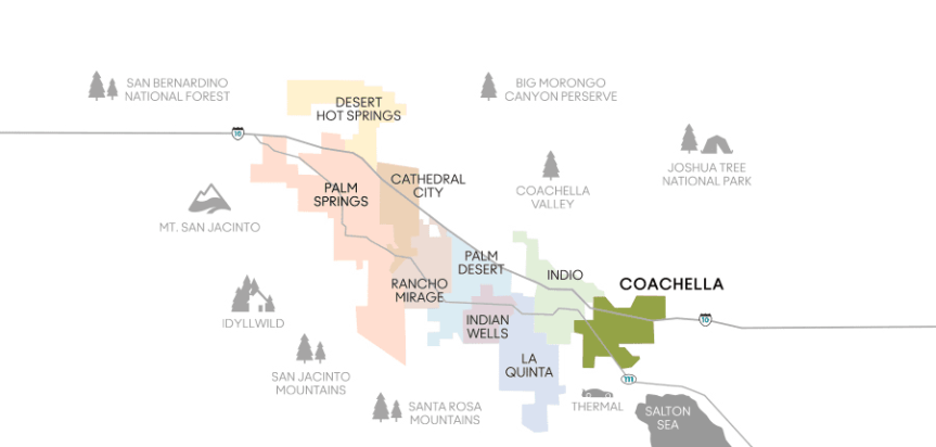 Coachella Valley map visitgreaterpalmsprings